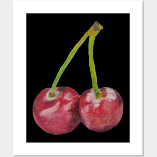 Red Cherries - Oil Pastel drawing Posters and Art